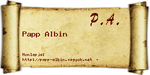Papp Albin névjegykártya